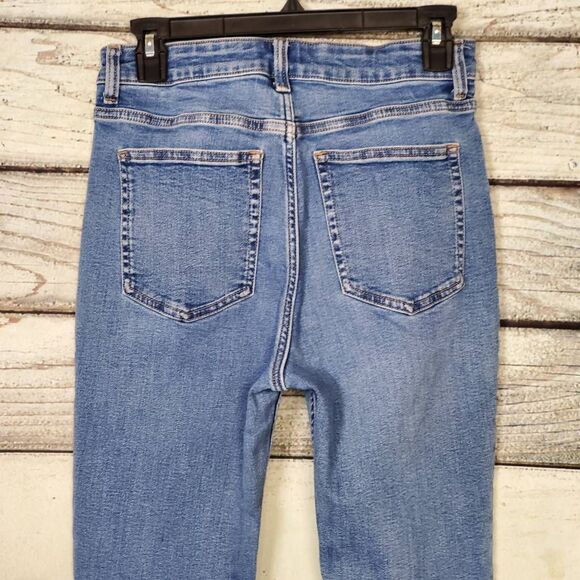 H&M Women’s Skinny Jeans Size 8 Blue High Rise Stretch Denim - Picture 3 of 7